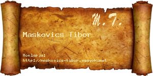 Maskovics Tibor névjegykártya