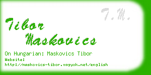 tibor maskovics business card
